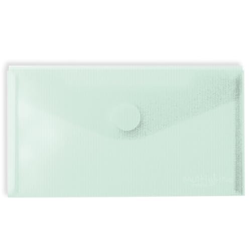 Grafoplás Packung mit 5 Kunststoffumschlägen | Quittungsgröße | Klettverschluss | Minzgrün | Multiline | 22,5 x 12,5 cm | Durchscheinend gestreiftes Polypropylen | perfekt für Quittungen und kleine von Grafoplás