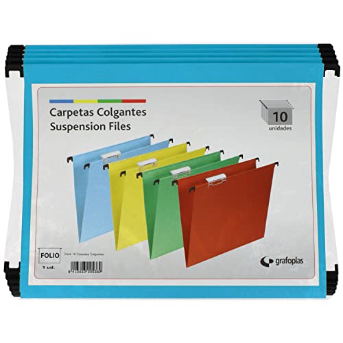 Grafoplas – Paket 10 UDS Hängemappe Folio mit Vollsichtreiter kurz 65 mm Effekt Lupe Blau - Grafoplas – Paket 10 UDS Hängemappe Folio mit Vollsichtreiter kurz 65 mm Effekt Lupe Blau - von Grafoplás