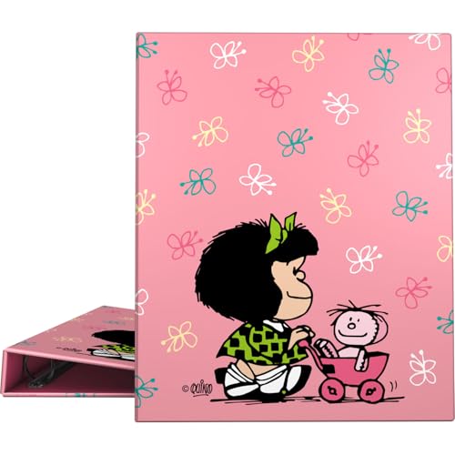 Grafoplas - Ringordner A4, Mafalda Baby Cart, 4 gemischte Ringe, 25 mm, weich, FSC-zertifiziert, harter Einband, weiche Haptik, perfektes Schulmaterial Grafoplas - Ringordner A4, Mafalda Baby Cart, 4 gemischte Ringe, 25 mm, weich, FSC-zertifiziert, harter Einband, weiche Haptik, perfektes Schulmaterial von Grafoplás