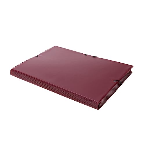 Grafoplás | Schulmappe Granat | PVC | Folio-Format | Hardcover | drei Klappen | Gummiverschluss | 33 x 25 cm von Grafoplás