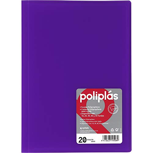 Visitenkartenbuch poliplás lichtdurchlässig A4 violett 20 Hüllen von Grafoplás