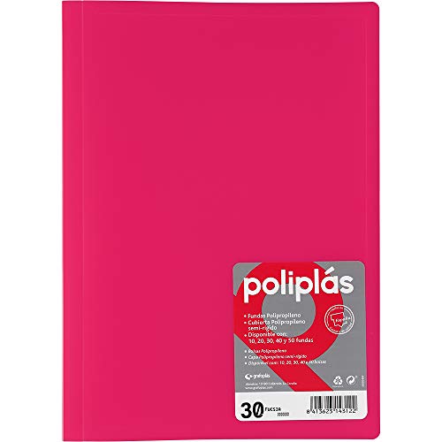 Visitenkartenbuch poliplás lichtdurchlässig Folio Fuchsia 30 Hüllen von Grafoplás