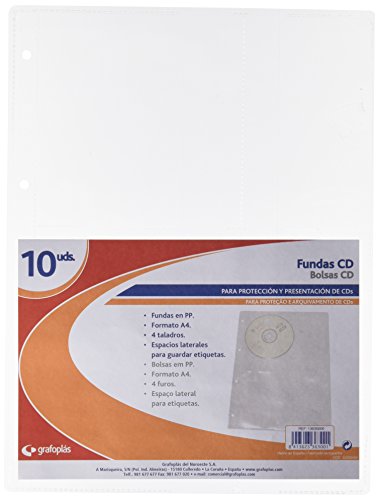 grafoplas 13630000 – Kissen PP CD mit schnurlose, A4, transparent von Grafoplás