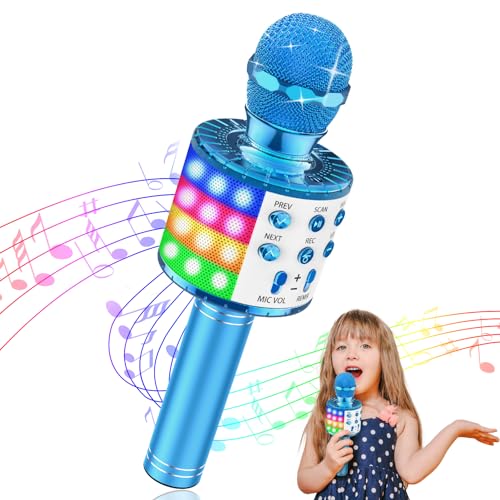 Gralal Karaoke Mikrofon Kinder, Spielzeug ab 3-10 Jahre Junge Bluetooth Mikrofon zum Singen mit Lautsprecher Tragbares KTV Lautsprecher Recorder für Android/iPhone - Ostergeschenke Kinder von Gralal