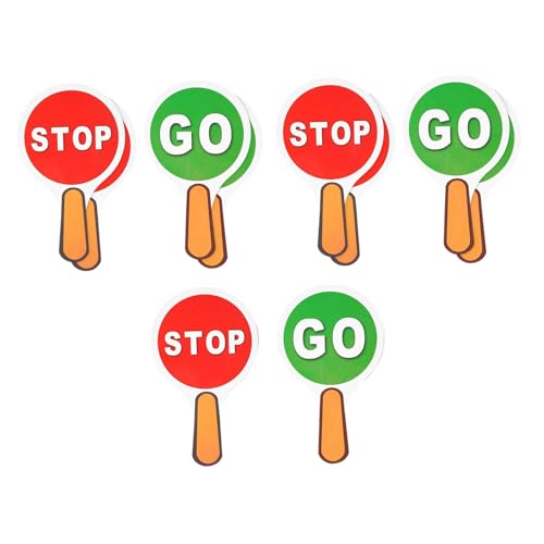 Gralara 10pcs Handheld Stop and Go Schilder für Kinder im Schulunterricht, Runden Gralara 10pcs Handheld Stop and Go Schilder für Kinder im Schulunterricht, Runden von Gralara