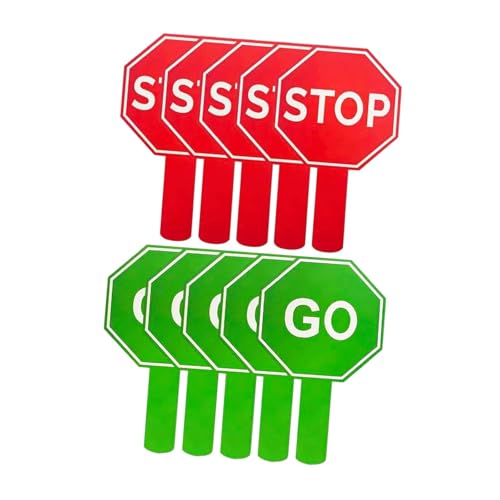 Gralara 10pcs Handheld Stop and Go Schilder für Kinder im Schulunterricht, Sechseckig Gralara 10pcs Handheld Stop and Go Schilder für Kinder im Schulunterricht, Sechseckig von Gralara