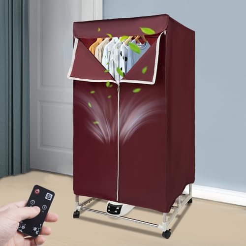 Wärmepumpentrockner Elektrisch Kleiderschrank Trockenmaschine Mit Universellen Räder,Tragbar Wäschetrockner Mit Fernbedienung von GramStudio