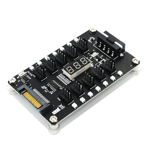 Gramigg 4-poliges Lüfternetzteilkabel, 1 bis 10 Lüfter-Hubs, Splitter, SATA-Port, PC-Gehäuse, internes Motherboard-Verlängerungskabel von Gramigg