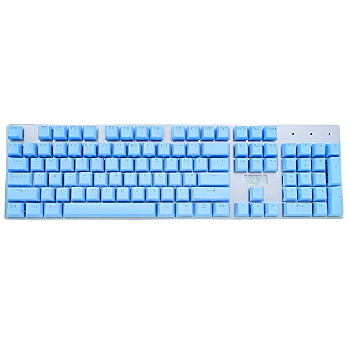 Granvela ABS-Tastenkappen-Set für mechanische Tastaturen, 104 Tasten, für RGB-Hintergrundbeleuchtung, ANSI-US-Layout, kompatibel mit 100 % 75 %, 65 %, 60 % MX-Tastatur, Hellblau von GranVela