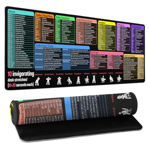Excel Spickzettel Schreibtischunterlage Excel Shortcut Tasten Mauspad 80 x 30 cm erweitert große Gaming-Schreibtischunterlage PC Büro Tabellenblatt Tastaturmatte mit rutschfesten genähten Kanten Excel Spickzettel Schreibtischunterlage Excel Shortcut Tasten Mauspad 80 x 30 cm erweitert große Gaming-Schreibtischunterlage PC Büro Tabellenblatt Tastaturmatte mit rutschfesten genähten Kanten von Granbey