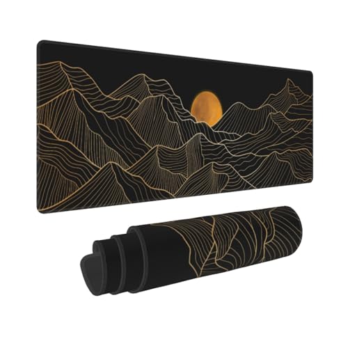 Golden Line Art Mountain Großes Mauspad, 80 x 30 cm, verlängert, XXL, Moon Mountain Gaming-Mauspad, rutschfeste Gummiunterseite, genähte Kanten, Laptop, lange Computer-Tastatur, Schreibtischunterlage Golden Line Art Mountain Großes Mauspad, 80 x 30 cm, verlängert, XXL, Moon Mountain Gaming-Mauspad, rutschfeste Gummiunterseite, genähte Kanten, Laptop, lange Computer-Tastatur, Schreibtischunterlage von Granbey