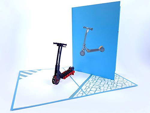 Coole 3D-Pop-Up-Grußkarten mit Elektro-Scooter-Motiv. von GrandGift