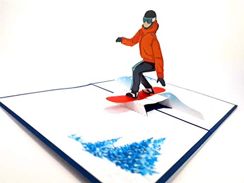 Pop-Up-Karten für Wintersport, Snowboard, Vintage-Flugzeug, kreative Geschenke, Postkarte, Geburtstag, Valentinstag, Grußkarten für Liebhaber von GrandGift