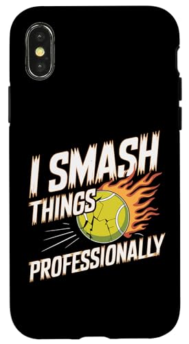 Hülle für iPhone X/XS Tennis Ich zerschmettere Dinge professionell von GrandMaster Design