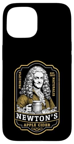 Funny Physics Isaac Newton Apfelwein, Vintage-Label, Wissenschaft Hülle für iPhone 15 von Grandio Design Funny Scientific Science Gifts
