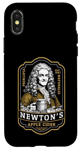 Funny Physics Isaac Newton Apfelwein, Vintage-Label, Wissenschaft Hülle für iPhone X/XS von Grandio Design Funny Scientific Science Gifts