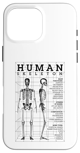 Knochen-Diagramm des menschlichen Skeletts, STEM Wissenschaft Fakten Hülle für iPhone 16 Pro Max von Grandio Design Funny Scientific Science Gifts