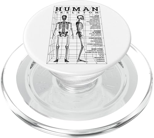 Knochen-Diagramm des menschlichen Skeletts, STEM Wissenschaft Fakten PopSockets PopGrip für MagSafe Knochen-Diagramm des menschlichen Skeletts, STEM Wissenschaft Fakten PopSockets PopGrip für MagSafe von Grandio Design Funny Scientific Science Gifts