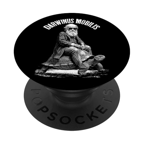 Lustige Charles Darwin Schildkröte Darwinus Mobilis Evolution PopSockets Klebender PopGrip von Grandio Design Funny Scientific Science Gifts