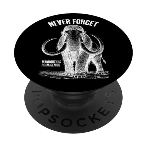 Mammoth Never Forget Mammuthus Primigenius Paläontology PopSockets Klebender PopGrip von Grandio Design Funny Scientific Science Gifts