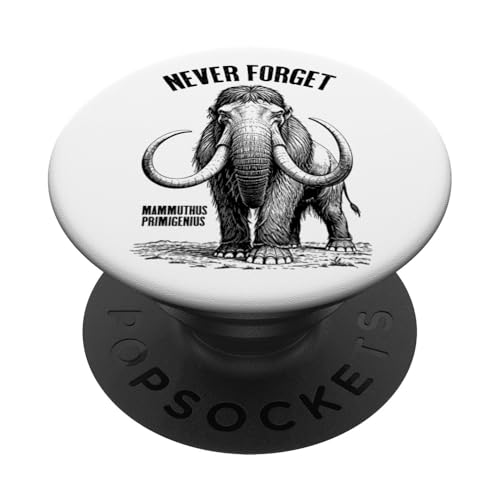 Mammoth Never Forget Mammuthus Primigenius Paläontology PopSockets Klebender PopGrip von Grandio Design Funny Scientific Science Gifts