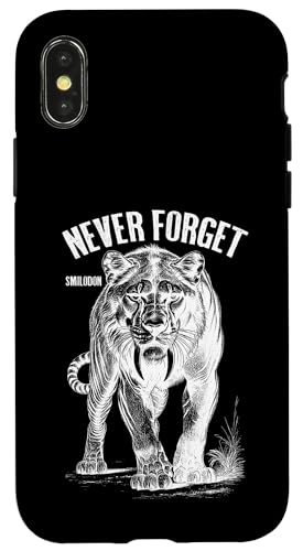 Smilodon Never Forget Säbelzahn Tiger Katze Paläontologie Hülle für iPhone X/XS von Grandio Design Funny Scientific Science Gifts