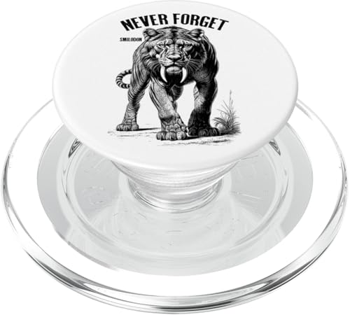 Smilodon Never Forget Säbelzahn Tiger Katze Paläontologie PopSockets PopGrip für MagSafe von Grandio Design Funny Scientific Science Gifts