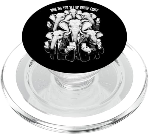 Gruppen-Chat Setup Problem Lustige Elefanten Handy PopSockets PopGrip für MagSafe von Grandio Design Political Sarcasm Humor