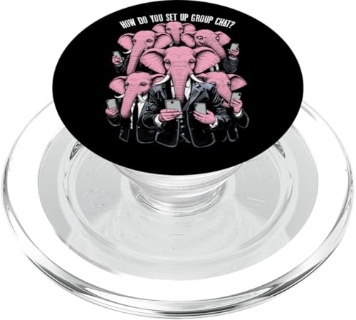 Gruppen-Chat Setup Problem Lustige Elefanten Handy PopSockets PopGrip für MagSafe von Grandio Design Political Sarcasm Humor
