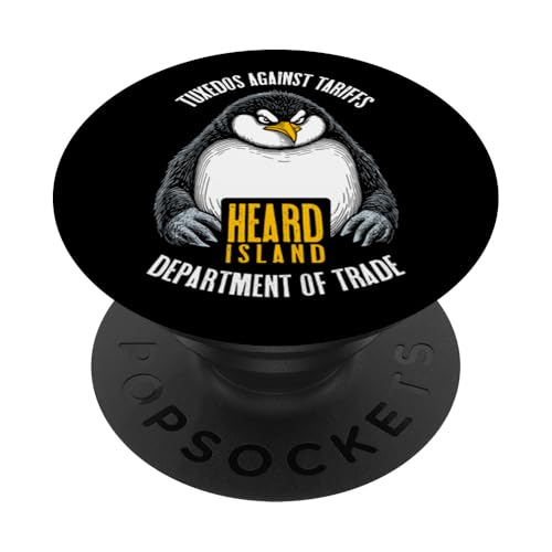 Pinguine gegen Tarife Lustig Heard Island Angry Penguin PopSockets Klebender PopGrip von Grandio Design Political Sarcasm Humor