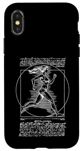 Läufer Vitruvian Frau Leonardo Da Vinci Running Girl Hülle für iPhone X/XS Läufer Vitruvian Frau Leonardo Da Vinci Running Girl Hülle für iPhone X/XS von Grandio Design Running Marathon Runner Training