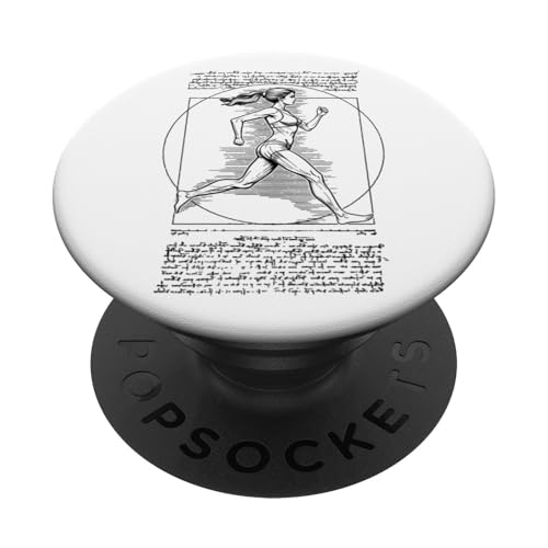 Läufer Vitruvian Frau Leonardo Da Vinci Running Girl PopSockets Klebender PopGrip Läufer Vitruvian Frau Leonardo Da Vinci Running Girl PopSockets Klebender PopGrip von Grandio Design Running Marathon Runner Training