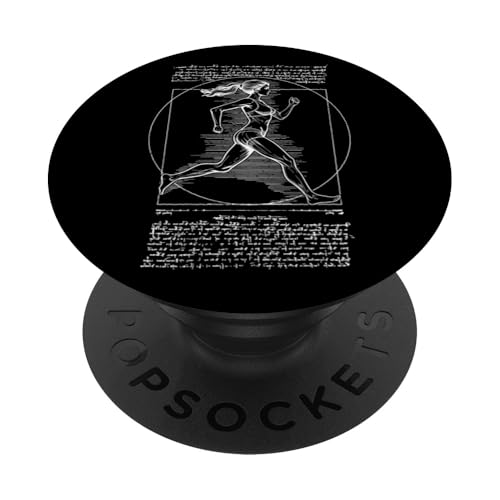 Läufer Vitruvian Frau Leonardo Da Vinci Running Girl PopSockets Klebender PopGrip Läufer Vitruvian Frau Leonardo Da Vinci Running Girl PopSockets Klebender PopGrip von Grandio Design Running Marathon Runner Training