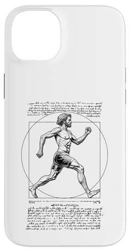 Läufer Vitruvian Man Leonardo Da Vinci Vintage Running Hülle für iPhone 14 Plus Läufer Vitruvian Man Leonardo Da Vinci Vintage Running Hülle für iPhone 14 Plus von Grandio Design Running Marathon Runner Training