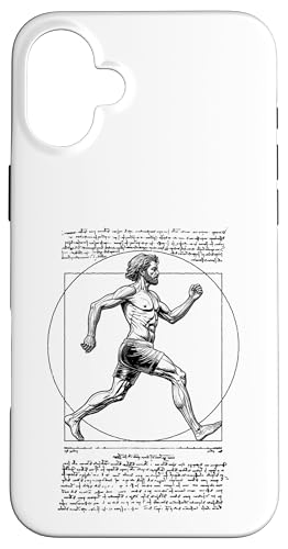 Läufer Vitruvian Man Leonardo Da Vinci Vintage Running Hülle für iPhone 16 Plus Läufer Vitruvian Man Leonardo Da Vinci Vintage Running Hülle für iPhone 16 Plus von Grandio Design Running Marathon Runner Training