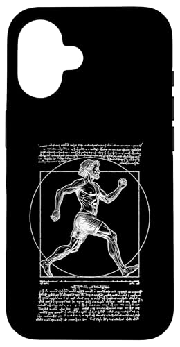 Läufer Vitruvian Man Leonardo Da Vinci Vintage Running Hülle für iPhone 16 Läufer Vitruvian Man Leonardo Da Vinci Vintage Running Hülle für iPhone 16 von Grandio Design Running Marathon Runner Training