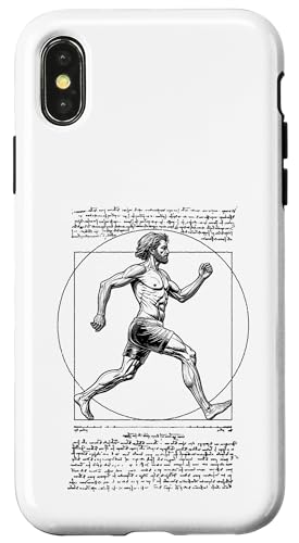 Läufer Vitruvian Man Leonardo Da Vinci Vintage Running Hülle für iPhone X/XS Läufer Vitruvian Man Leonardo Da Vinci Vintage Running Hülle für iPhone X/XS von Grandio Design Running Marathon Runner Training