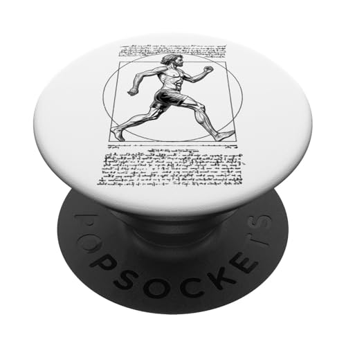 Läufer Vitruvian Man Leonardo Da Vinci Vintage Running PopSockets Klebender PopGrip Läufer Vitruvian Man Leonardo Da Vinci Vintage Running PopSockets Klebender PopGrip von Grandio Design Running Marathon Runner Training