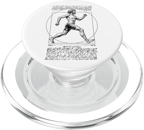 Läufer Vitruvian Man Leonardo Da Vinci Vintage Running PopSockets PopGrip für MagSafe von Grandio Design Running Marathon Runner Training