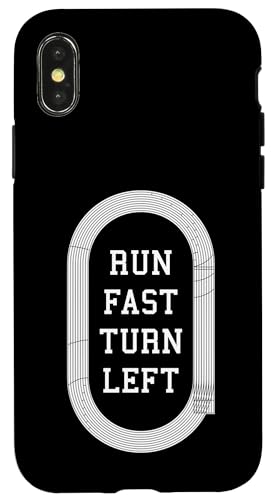 Run Fast Turn Left Track And Field Runner Running Zitat Hülle für iPhone X/XS Run Fast Turn Left Track And Field Runner Running Zitat Hülle für iPhone X/XS von Grandio Design Running Marathon Runner Training