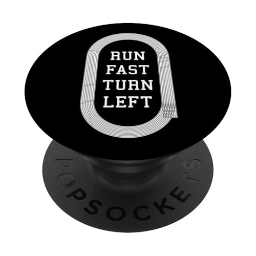Run Fast Turn Left Track And Field Runner Running Zitat PopSockets Klebender PopGrip Run Fast Turn Left Track And Field Runner Running Zitat PopSockets Klebender PopGrip von Grandio Design Running Marathon Runner Training