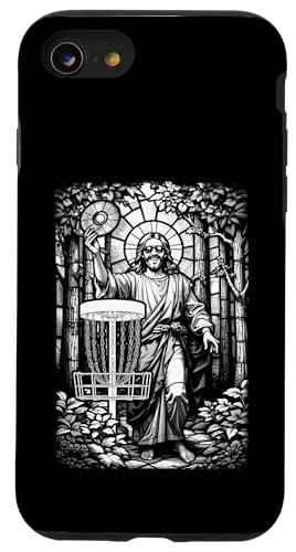Disc Golf Jesus Christus Buntglas Waldkorb Golfer Hülle für iPhone SE (2020) / 7 / 8 von Grandio Design Sports Training And Fitness