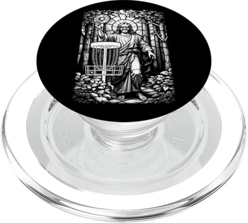 Disc Golf Jesus Christus Buntglas Waldkorb Golfer PopSockets PopGrip für MagSafe Disc Golf Jesus Christus Buntglas Waldkorb Golfer PopSockets PopGrip für MagSafe von Grandio Design Sports Training And Fitness
