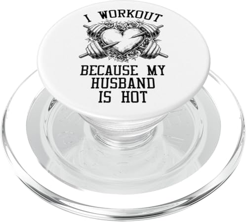 Ich trainiere, weil mein Mann heiß ist, Fitness-Herz für Frauen PopSockets PopGrip für MagSafe von Grandio Design Sports Training And Fitness