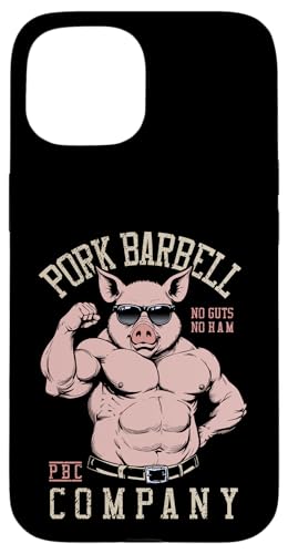 Pork Barbell Company Lustiges Fitnessstudio Buff Pig Bodybuilding Fitness Hülle für iPhone 15 von Grandio Design Sports Training And Fitness