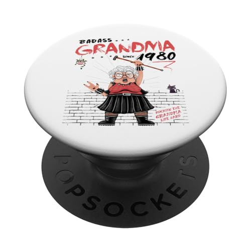 Badass Grandma Since 1980 – 45 Years of Fun & Style PopSockets Klebender PopGrip von Grandma Rocking Life Since Ever