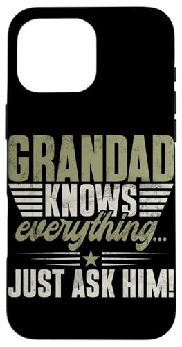 Opa weiß alles, frag ihn einfach Opa Funny Granddad Hülle für iPhone 16 Pro Max Opa weiß alles, frag ihn einfach Opa Funny Granddad Hülle für iPhone 16 Pro Max von Grandpa Granddad Funny Father's Day Men Apparel