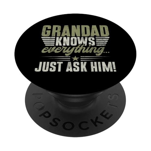 Opa weiß alles, frag ihn einfach Opa Funny Granddad PopSockets Klebender PopGrip Opa weiß alles, frag ihn einfach Opa Funny Granddad PopSockets Klebender PopGrip von Grandpa Granddad Funny Father's Day Men Apparel
