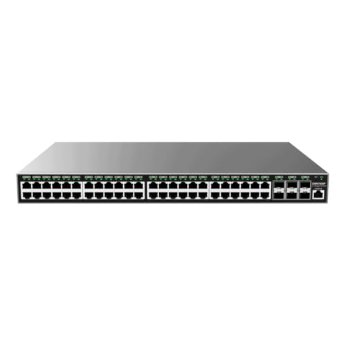 GRANDSTREAM GWN7806P Managed Layer Switch (Layer) 2 + Rackable Ports: 48x GbE RJ45 PoE 802.3 AF/at + 30W pro Port, Gesamtleistung 360W, 6X SFP+, interne PSU Marke von Grandstream