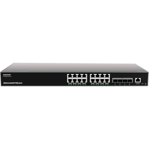 GRANDSTREAM GWN7812P Managed Switch Layer (Layer) 3. Ports: 16x GbE RJ45 PoE 802.3 AF/at, +30W pro Port, 4X SFP+ Marke von Grandstream
